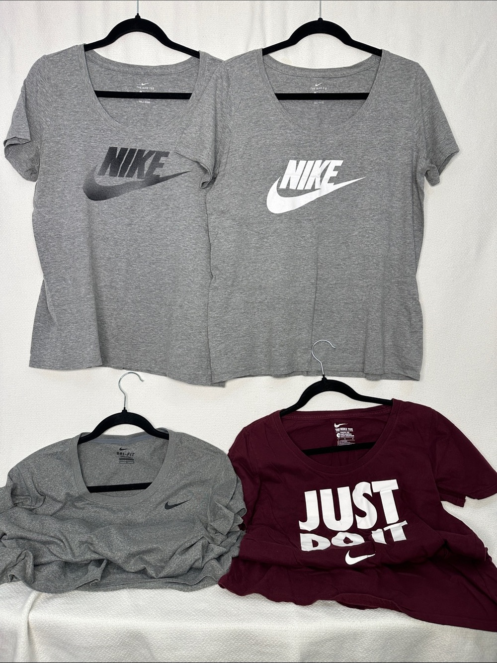 Nike Gray & Burgundy Short-Sleeve Logo Tees (4-Pack)